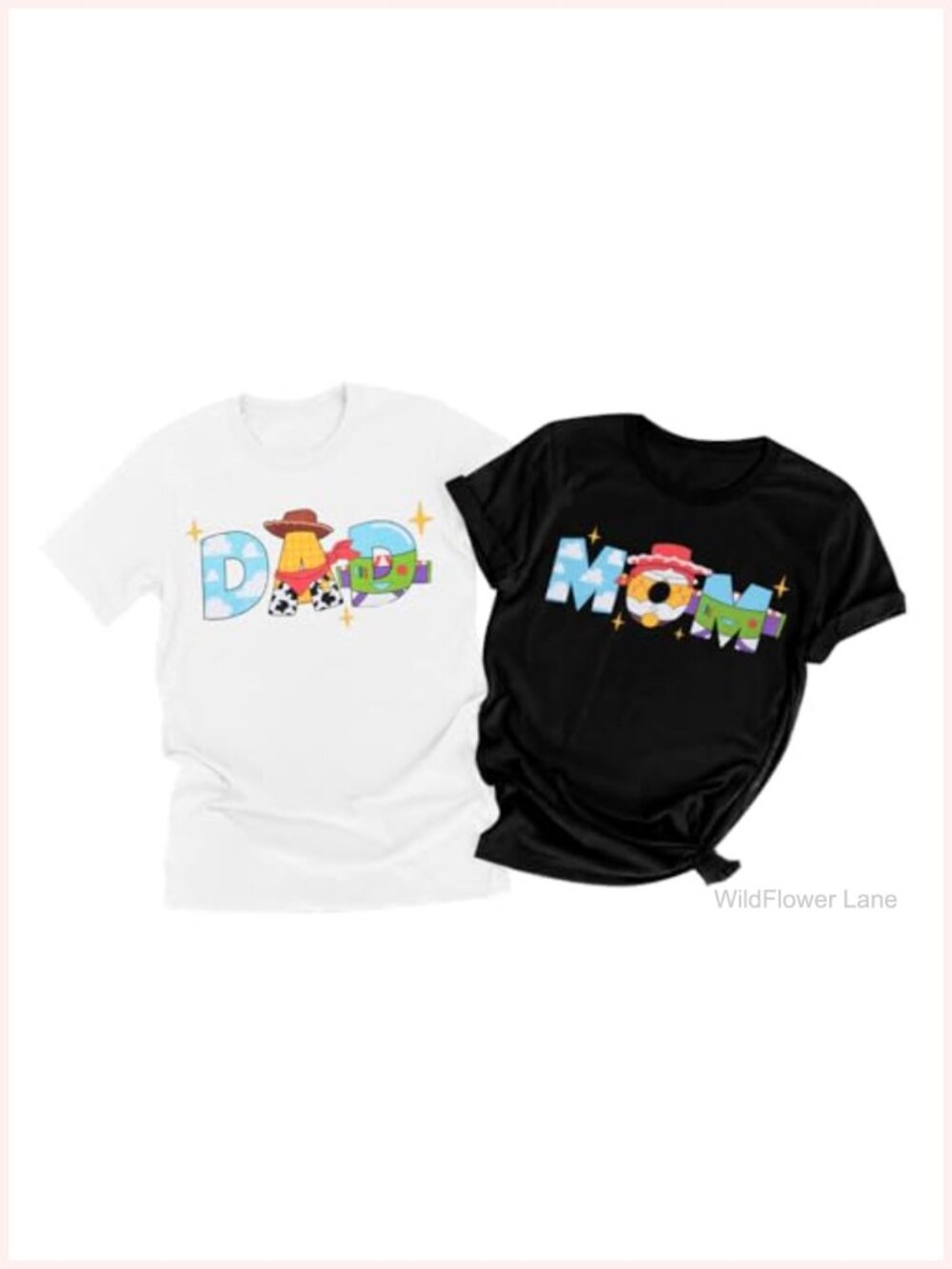 Toy Couple Matching Shirts Family Tee Funny Cartoon Top Birthday